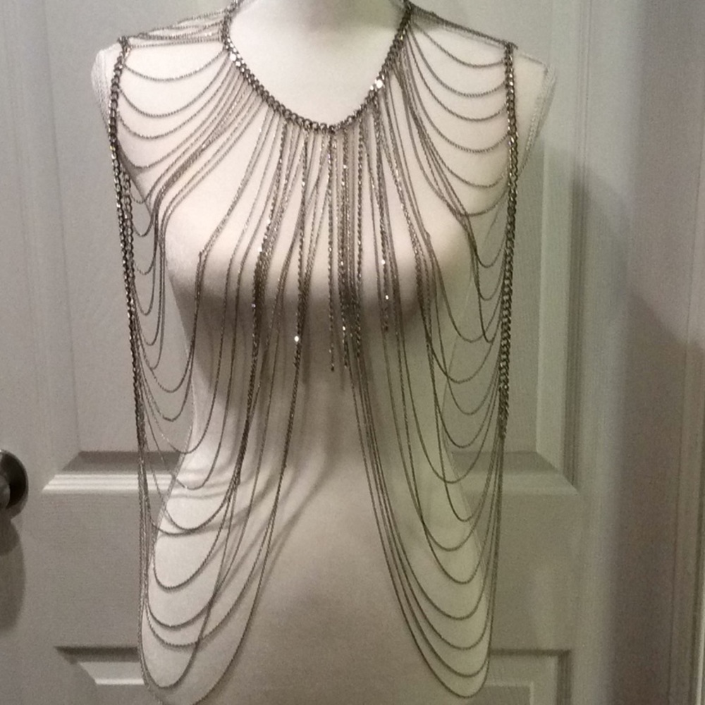 Silver Décolletage Body Chain